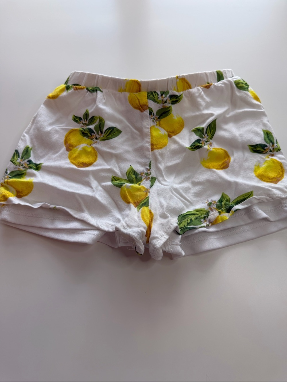 Rare Editions White Lemon Print Girls Two-Piece Set with Yellow Bow - Picture 9 of 9
